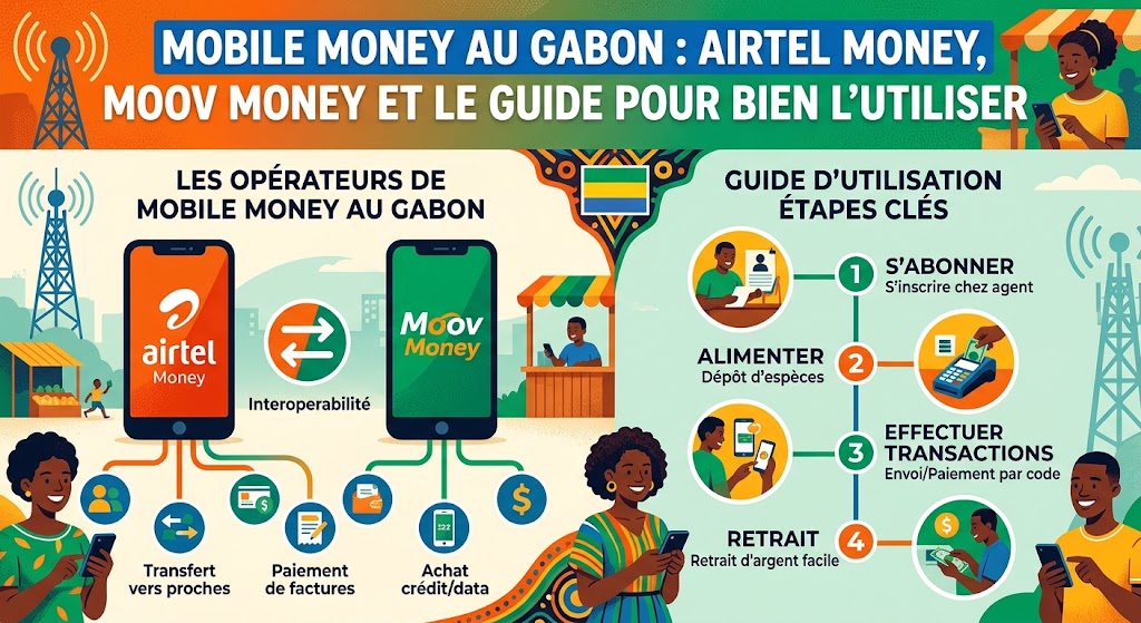 Mobile money au Gabon Airtel Money, Moov Money et le guide pour bien l'utiliser